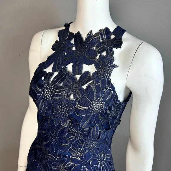 SAYLOR | Dresses | Saylor Fairy Dress Xs Crochet Flowers Blue Metallic Mini  Pixie Homecoming | Poshmark